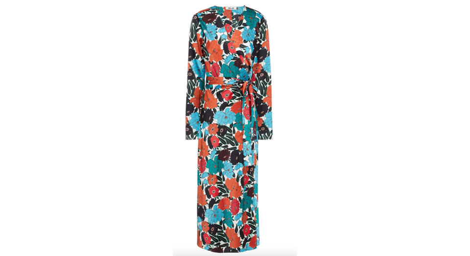 Diane Von Furstenberg Verona floral-print satin midi wrap dress