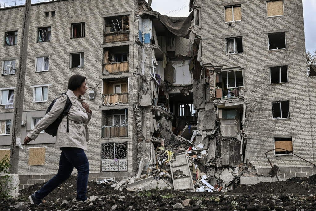 Airstrikes targeted the Donbas region  (AFP via Getty Images)