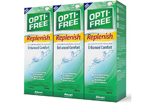 Opti Free Optifree Pure Moist Replenish Disinfecting Solution 300Ml X 3S. (Photo: Amazon SG)