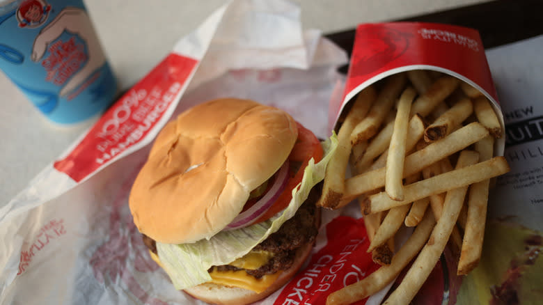 Wendy's burger and fries