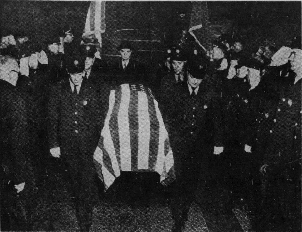 The funeral for fallen firefighter Patrick Ryan was held on Sept. 4, 1951 in Binghamton.