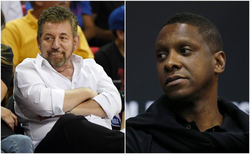 There appears to be hurdles that prevent Masai Ujiri, right, from leaving Toronto. (Getty Images)