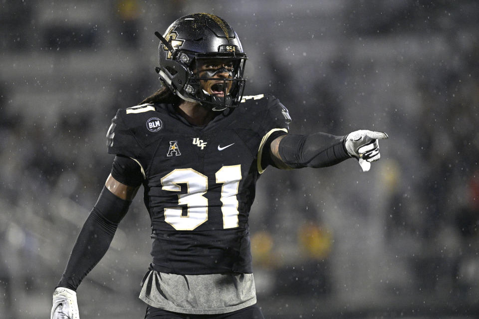 Central Florida defensive back Aaron Robinson could play inside or outside in the NFL. (AP Photo/Phelan M. Ebenhack)