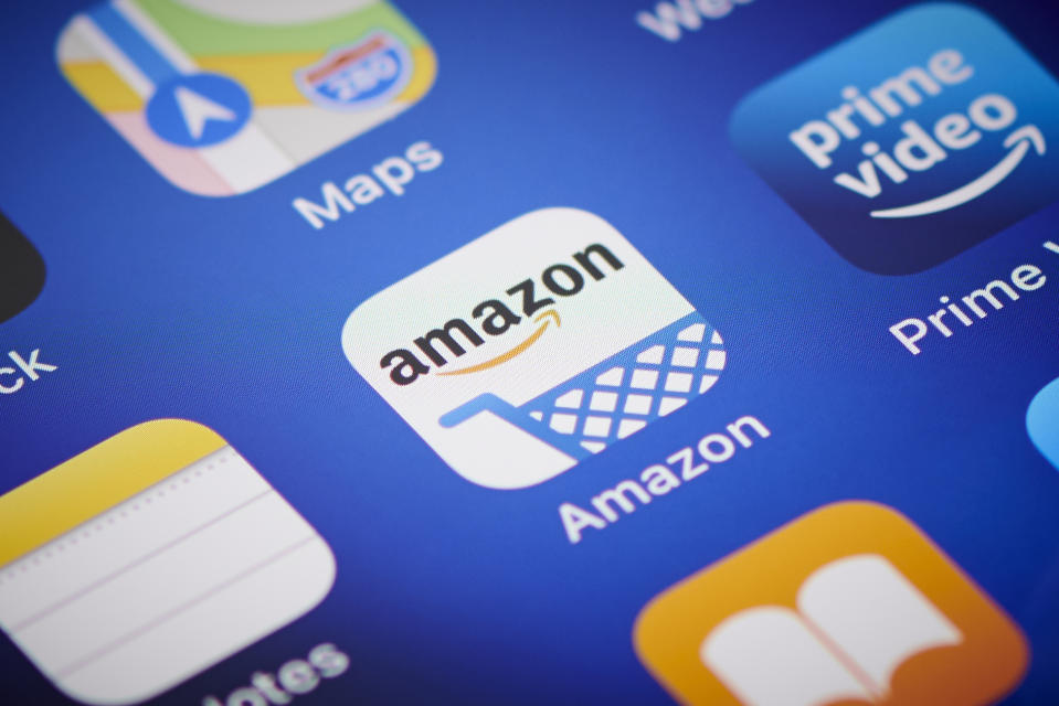 Amazon icon on a phone screen.  (Photo: Getty)