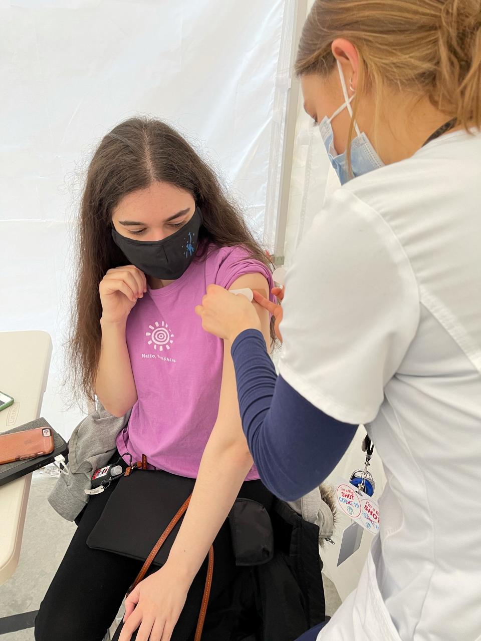 Sarah Strate, 25, takes part in a new pilot program run by Autism New Jersey that aims to vaccinate people with disabilities.