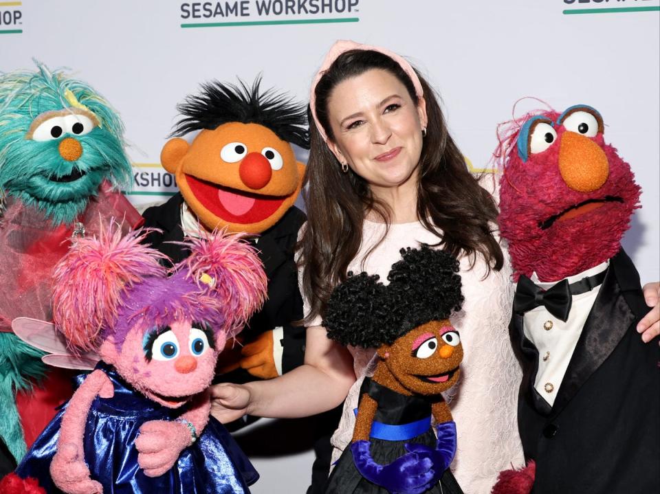 Ms Rachel attends a Sesame Street benefit gala on May 29, 2024. She is now facing conservative criticism for her post to start Pride month. (Jamie McCarthy/Getty Images)