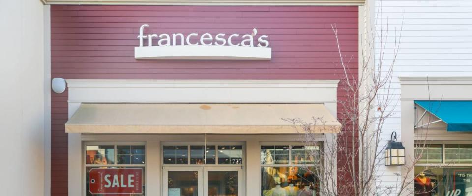 New Jersey, USA, January 1, 2019:A Francesca's store in New Jersey. There are over 670 Francesca's stores.