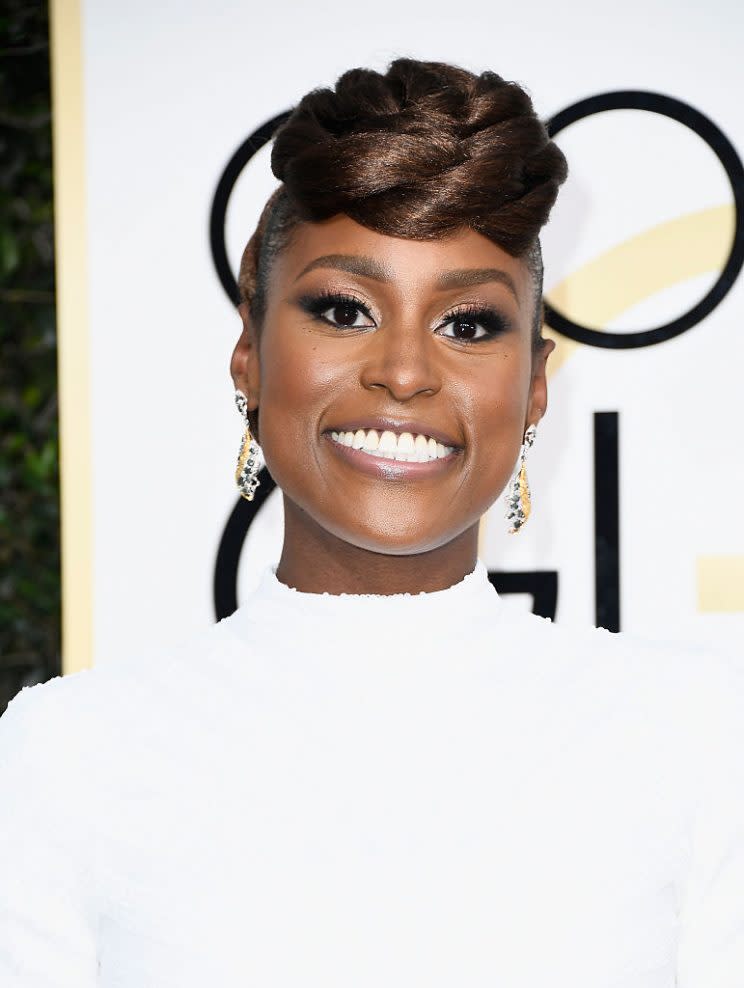 BEVERLY HILLS, CA - JANUARY 08: Actress Issa Rae attends the 74th Annual Golden Globe Awards at The Beverly Hilton Hotel on January 8, 2017 in Beverly Hills, California. (Photo by Frazer Harrison/Getty Images)