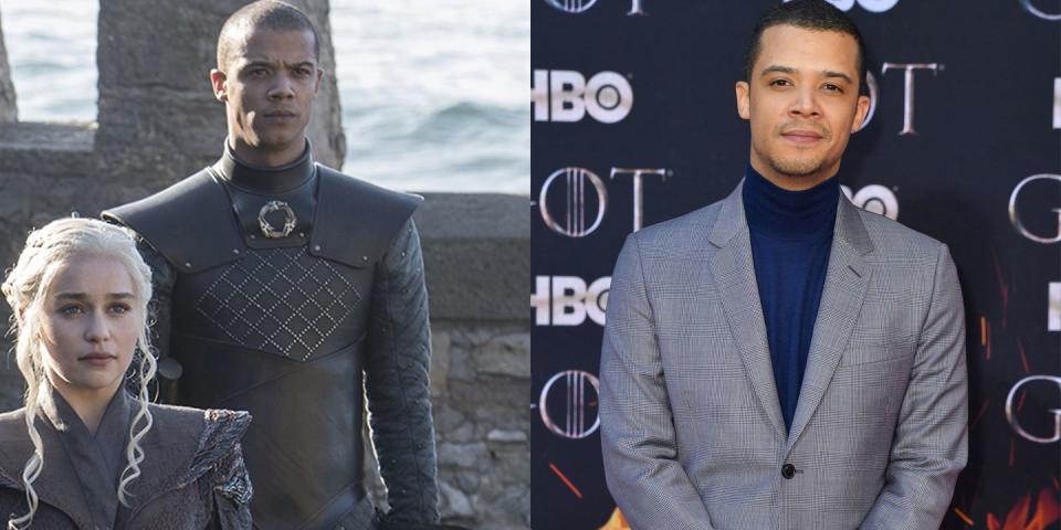 <p>From left: Anderson as Grey Worm in Season 7; Anderson at the <em>GoT</em> Season 8 premiere on April 3, 2019.</p>