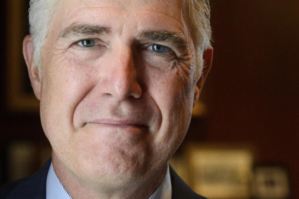 Supreme Court Justice Neil Gorsuch poses for a portrait in his office at the Supreme Court, Monday, July 29, 2024, in Washington. Gorsuch is out with a new book in which he says ordinary Americans are "getting whacked" by too many laws and regulations. "Over Ruled: The Human Toll of Too Much Law" is being published on Tuesday, Aug. 6. (AP Photo/Rod Lamkey, Jr.)