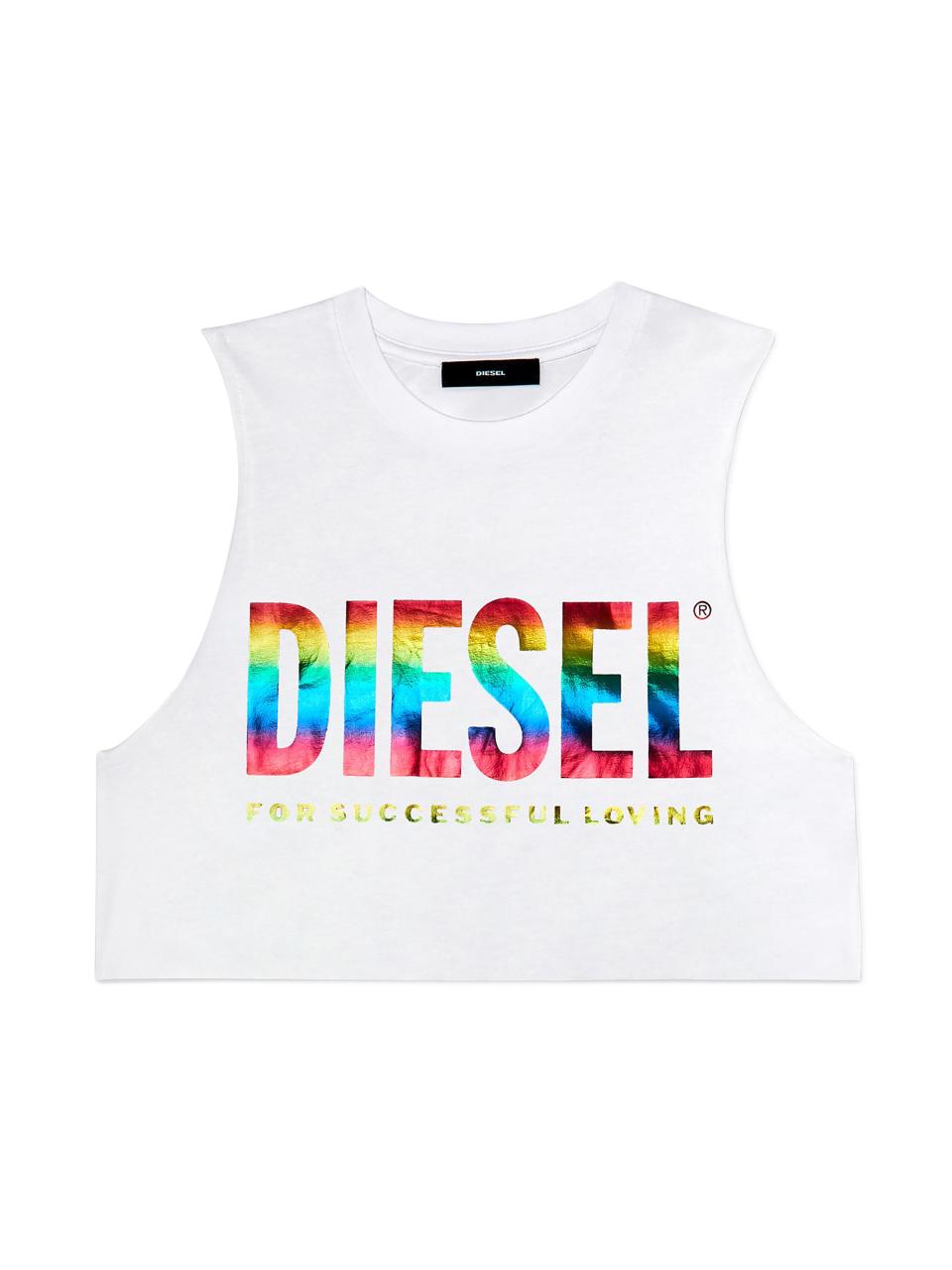 12) Crop Top with Rainbow Logo