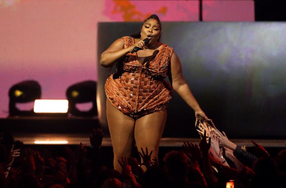 Lizzo performs on stage at the Brit Awards 2020 at the O2 Arena (Isabel Infantes/PA) (PA Archive)