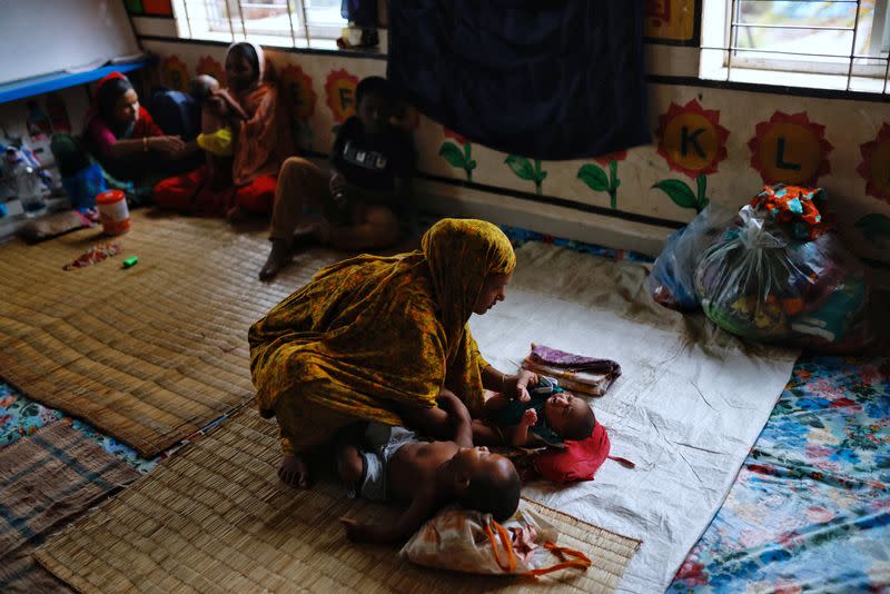 Inside cyclone shelter before Cyclone Remal hits the country in Satkhira