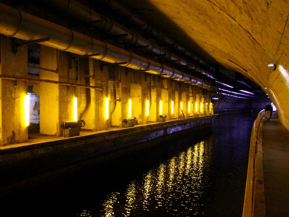 dark dimly lit corridor inside balaklava naval base