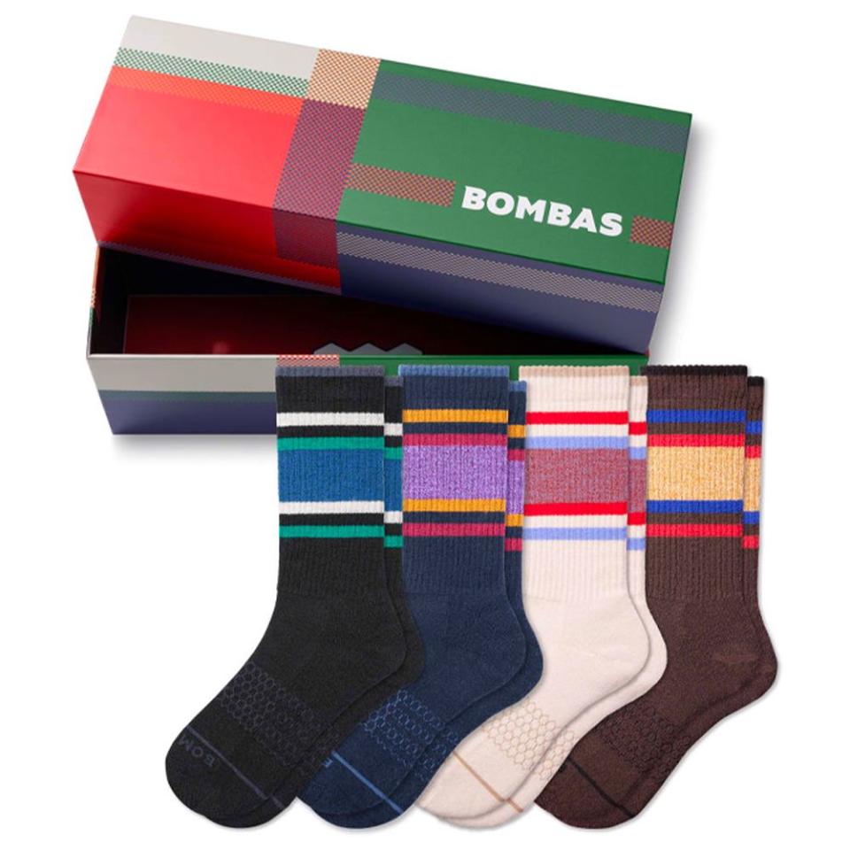 <p><a href="https://go.redirectingat.com?id=74968X1596630&url=https%3A%2F%2Fbombas.com%2Fproducts%2Fmens-festive-merino-wool-calf-sock-4-pack-gift-box%3Fvariant%3Despresso-mix%26size%3Dm&sref=https%3A%2F%2Fwww.bestproducts.com%2Flifestyle%2Fg35371374%2Fvalentines-day-gifts-for-men%2F" rel="nofollow noopener" target="_blank" data-ylk="slk:Shop Now;elm:context_link;itc:0;sec:content-canvas" class="link ">Shop Now</a></p><p>Merino Wool Blend Calf Sock 4-Pack Gift Box</p><p>bombas.com</p><p>$95.00</p>