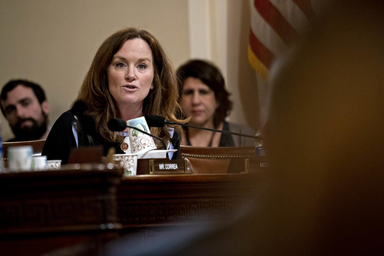 Representative Kathleen Rice, a Democrat from New York, questions witnesses during a House Homeland Security Subcommittee hearing in Washington, D.C., U.S., on Wednesday, March 11, 2020. (Andrew Harrer/Bloomberg via Getty Images)