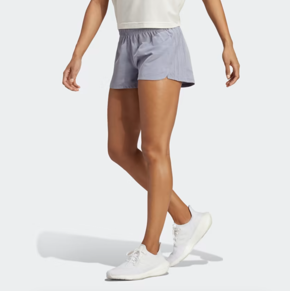 Pacer 3-Stripes Woven Heather Shorts. Image via Adidas.