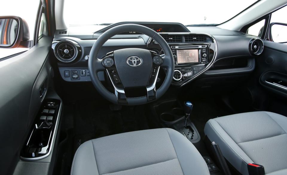 <p>The C's humble Yaris origins mean you’re stuck with an unimpressive interior, anemic performance, and limited features. To its credit, the Prius C is capable of delivering on its EPA rating of 43 mpg combined, and comes with some nice standard safety features like automatic emergency braking and lane keeping assist.</p>