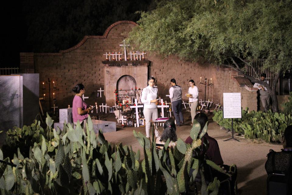 The world premier of Elaine Romero's "El Tiradito" immersive play is put on at El Tiradito wishing shrine in Tucson's Barrio Viejo neighborhood on Thursday, September 14, 2023. i