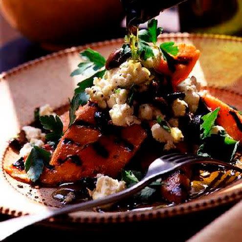 Grilled sweet potatoes with feta and olives - best feta recipes 2021