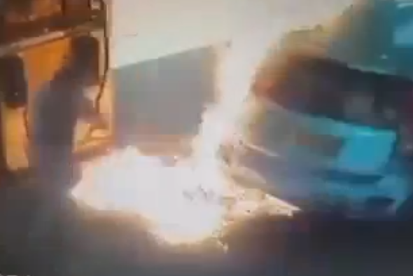 Petrol station fire