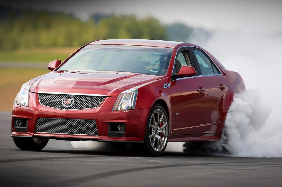 <p>Mixing the refinement and luxury of a Cadillac with huge V8 power resulted in the CTS-V line of cars. All used the same simple two valve per cylinder V8 as the Corvette, starting out with a <strong>400bhp</strong> 5.7-litre unit in 2004. This grew over time to a <strong>supercharged</strong> 6.2-litre motor with 640bhp to give the BMW M5 and Mercedes-AMG E63 a run for their money.</p><p>While some may have <strong>scoffed</strong> at this aluminium V8 engine’s simple design, it has proved enduringly strong and reliable. Built in GM’s Mexico plant, it has also been used to power several other fast GM cars and is even available to buy separately to fit into hot rods, kits and race cars.</p>