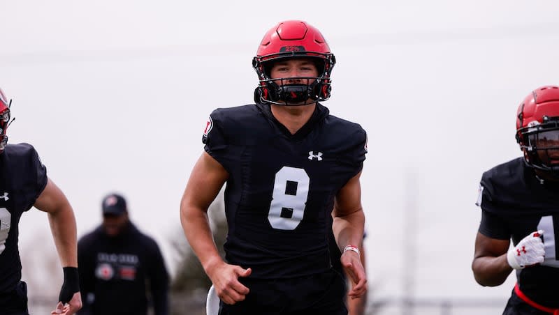 Utah Utes safety Cole Bishop participates in spring practice in Salt Lake City on Tuesday, March 21, 2023. Bishop was a second-round draft pick by the Buffalo Bills, where the former Utes star could start as a rookie.