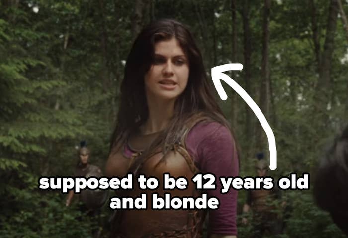 Annabeth Chase actor Alexandra Daddario, who was in her 20s, with caption "Supposed to be 12 years old and blonde"