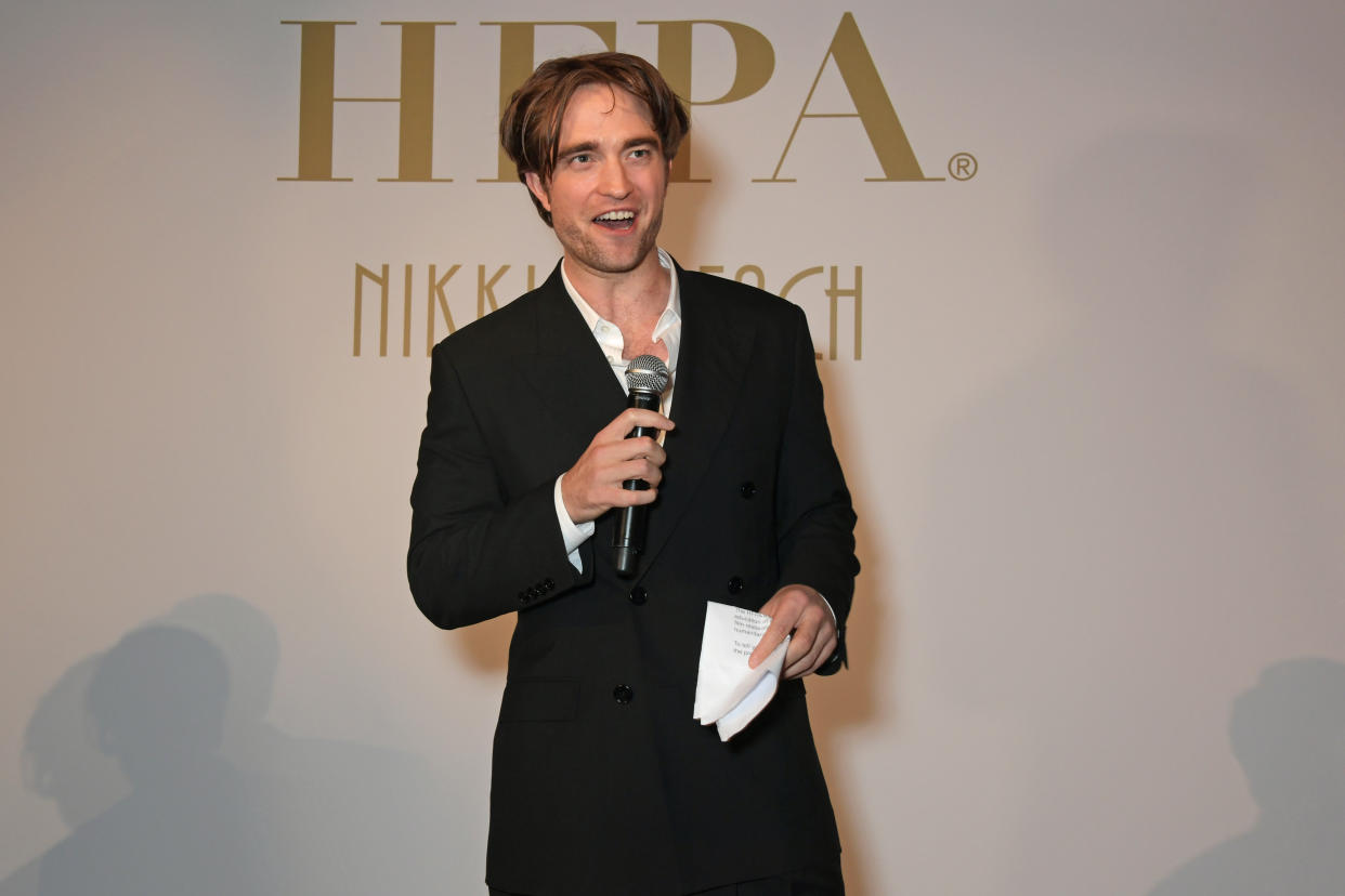 CANNES, FRANCE - MAY 19:  Robert Pattinson at Nikki Beach for the HFPA + Participant Media event honoring Help Refugees on May 19, 2019 in Cannes, France.  (Photo by David M. Benett/Dave Benett/Getty Images for Nikki Beach Cannes)