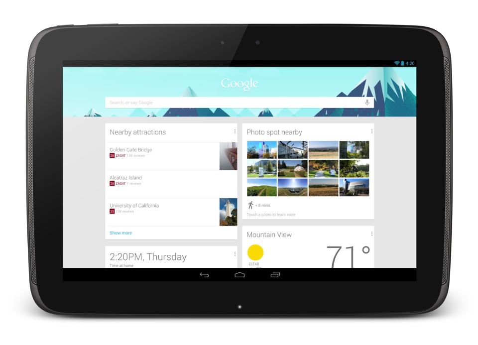 This undated image provided by Google shows Google's new 10-inch tablet, the Nexus 10. The Nexus, which starts shipping Tuesday, Nov. 13, 2012, appeares on its face to be a good alternative to Apple's general-purpose tablet, and with a price tag that's $100 less. (AP Photo/Google)