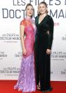 Saoirse Ronan and Greta Gerwig get all dressed up for the <em>Little Women</em> premiere at Cinema Gaumont Marignan in Paris on Thursday.