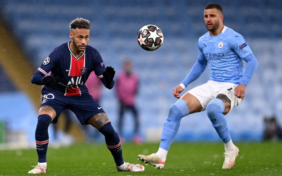 Kyle Walker shadows Neymar  - GETTY IMAGES