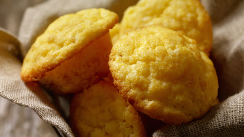 corn muffins closeup