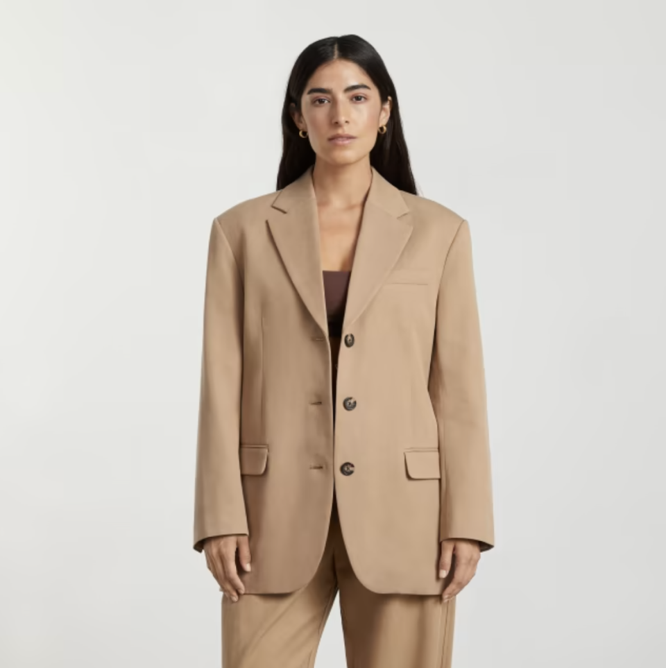 The ’80s Blazer in ash brown (Photo via Everlane)