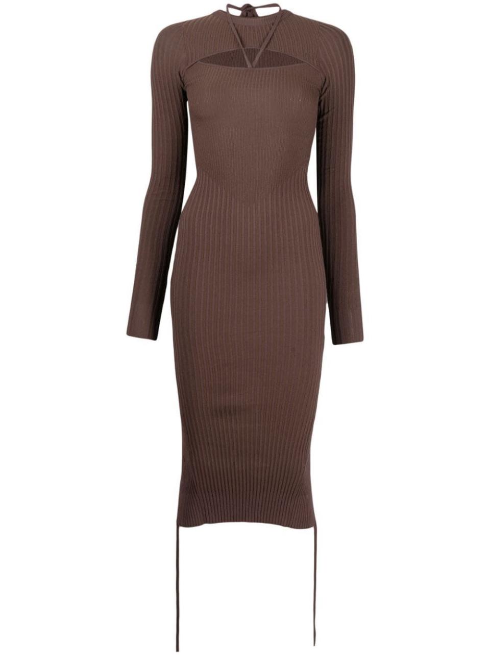 Cut-Out Fitted Knitted Dress