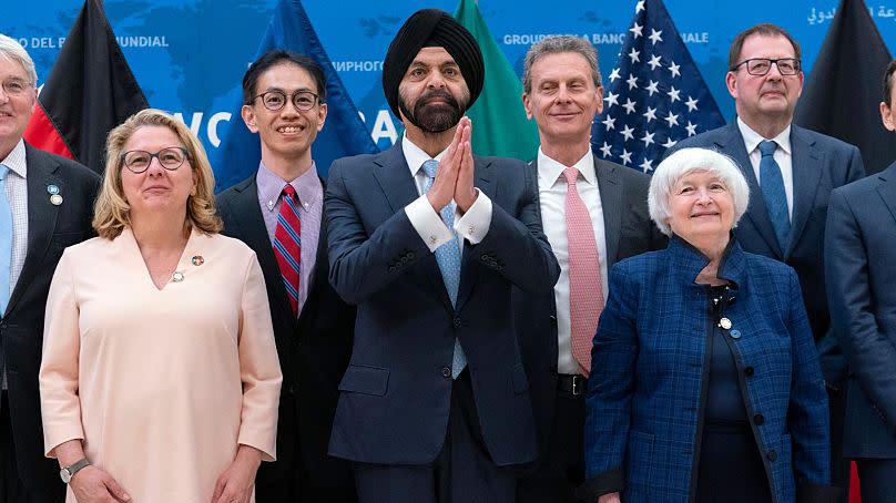 Federal Minister for Economic Cooperation and Development of Germany Svenja Schulz (left), at the World Bank/IMF Spring Meetings in Washington, 19 April 2024.