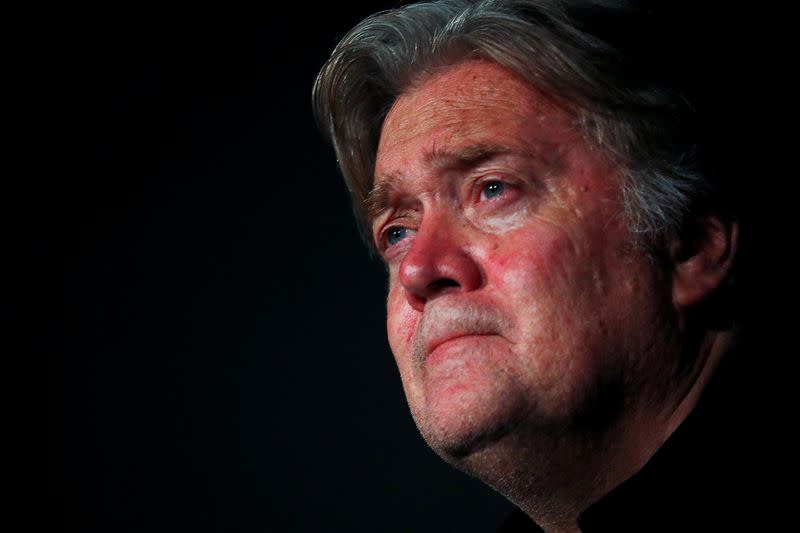 FILE PHOTO: Former White House Chief Strategist Steve Bannon holds a news conference in Rome