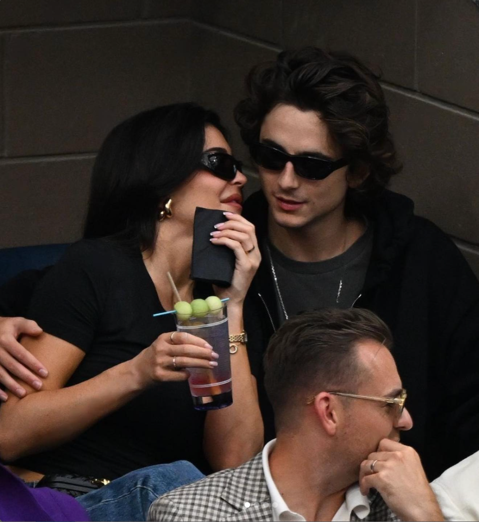 Rumored couple Kylie Jenner, left, and Timothée Chalamet fueled speculation about their relationship with a recent appearance at the U.S. Open Men's Final.