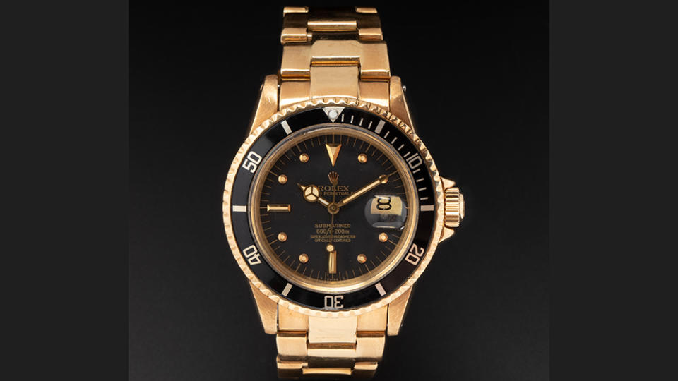 Yellow-gold Rolex Submariner