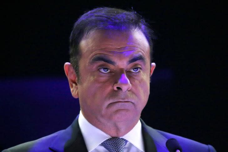 FILE PHOTO - Carlos Ghosn, Chairman and CEO of the Renault-Nissan Alliance, attends the company's annual shareholder meeting in Paris April 30, 2013. REUTERS/Charles Platiau/Files