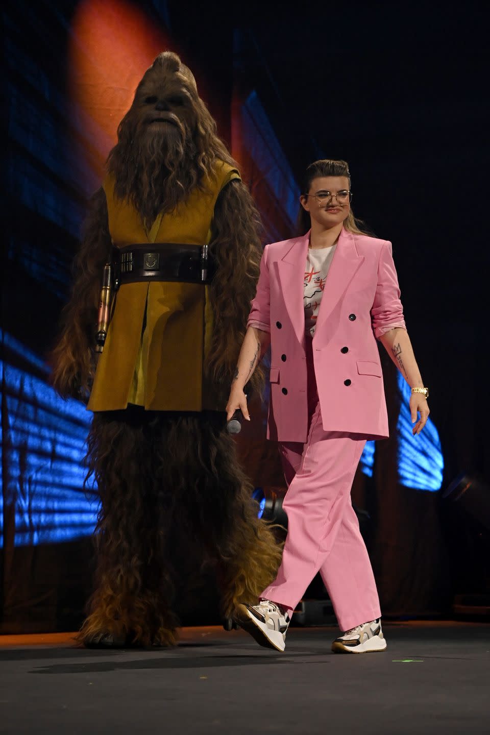 london, england april 07 leslye headland onstage during the acolyte studio panel at the star wars celebration 2023 in london at excel on april 07, 2023 in london, england photo by kate greengetty images for disney