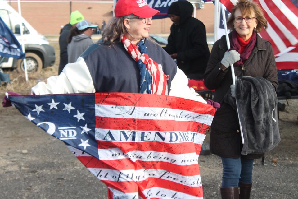 Kim Fry of Lexington, Ohio, said she believes in what The People's Convoy stands for and came to Old Washington to show her support as they stopped there on their way to Washington D.C.