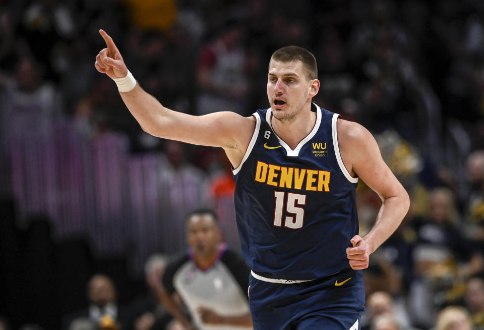 Nikola Jokic在NBA西區準決賽G2大殺四方。（Photo by AAron Ontiveroz/MediaNews Group/The Denver Post via Getty Images）