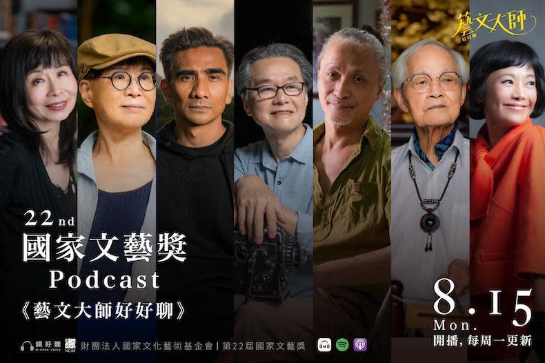 財團法人國家文化藝術基金會攜手鏡好聽共同打造國家文藝獎Podcast《藝文大師好好聊》今（15）日正式開播。（攝影：劉振祥​；鏡好聽提供）