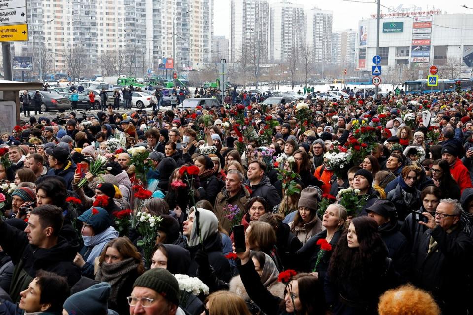Thousands attended Mr Navalny’s funeral on March 1 (REUTERS)