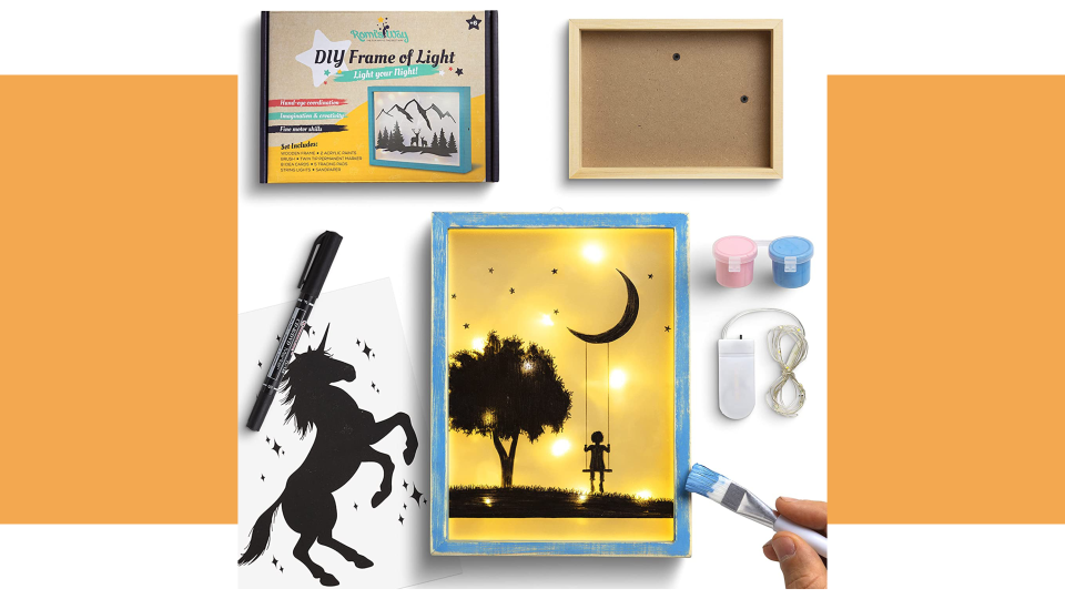 Arts and crafts gifts for kids: A DIY light frame