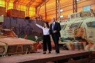 U.S. Vice President Mike Pence and his wife Karen Pence greet U.S. troops at Al Asad Air Base