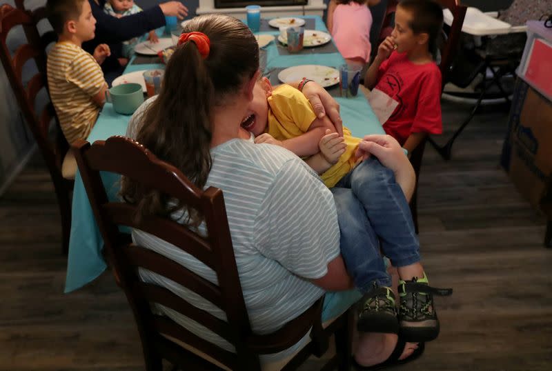 A couple with six children waiting for unemployment