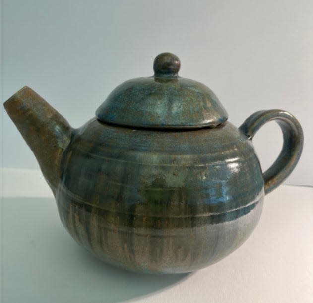 A Wheel Thrown Teapot from Middletown High School 12th grader Alyse Moy.