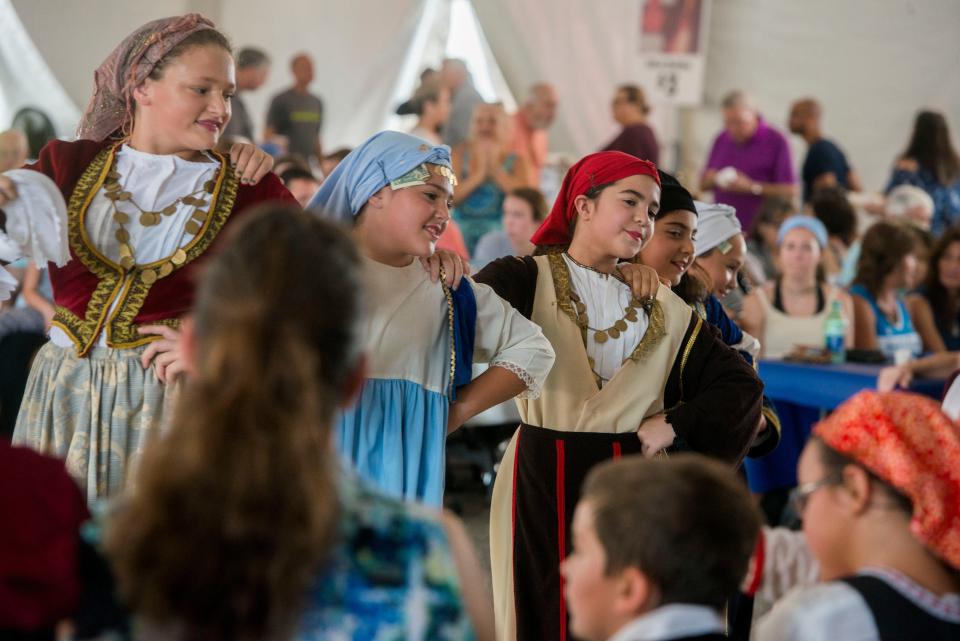 Dancers perform for the crowd Sunday, October 13, 2019 during the final day of the Greek Festival of Pensacola at the Annunciation Greek Orthodox Church. The event will be fully in-person for the first time in three years Nov. 3-5, 2023.